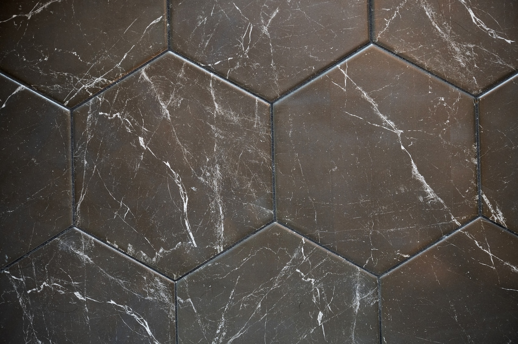 Black Hexagon Tile Detail Bathroom Interior Design