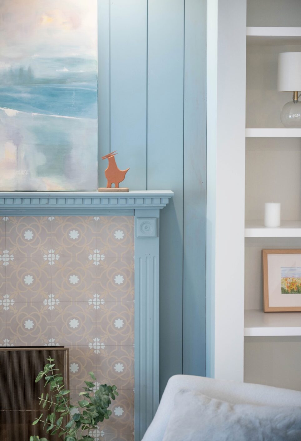 Fireplace Detail Powder Blue Design By The Jonathans