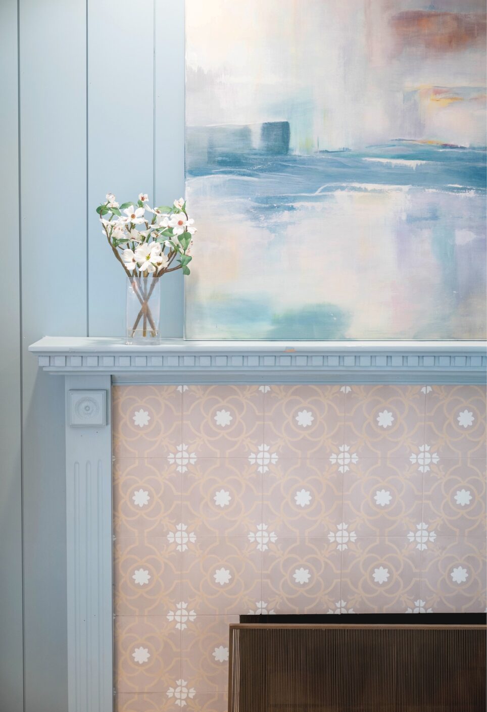 Fireplace Mantel Powder Blue Wallingford Ct