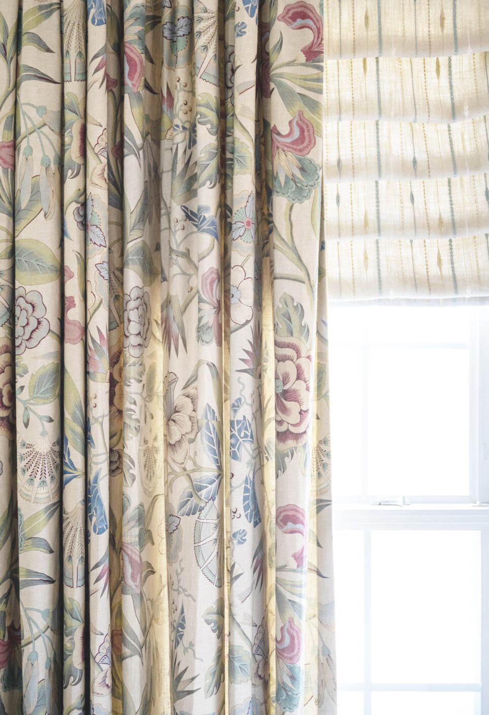 Floral Window Treatments Living Room Design
