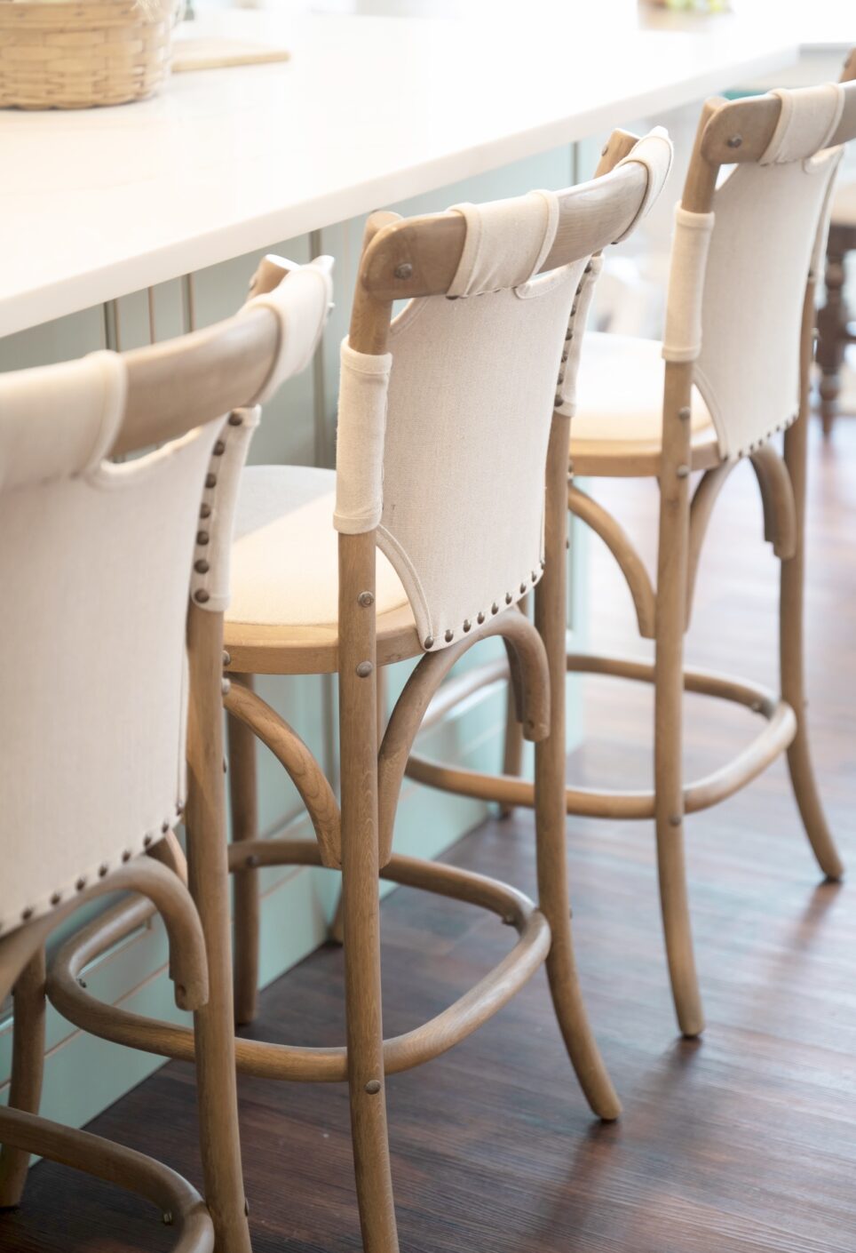 Kitchen Island Stools Wood And Fabric