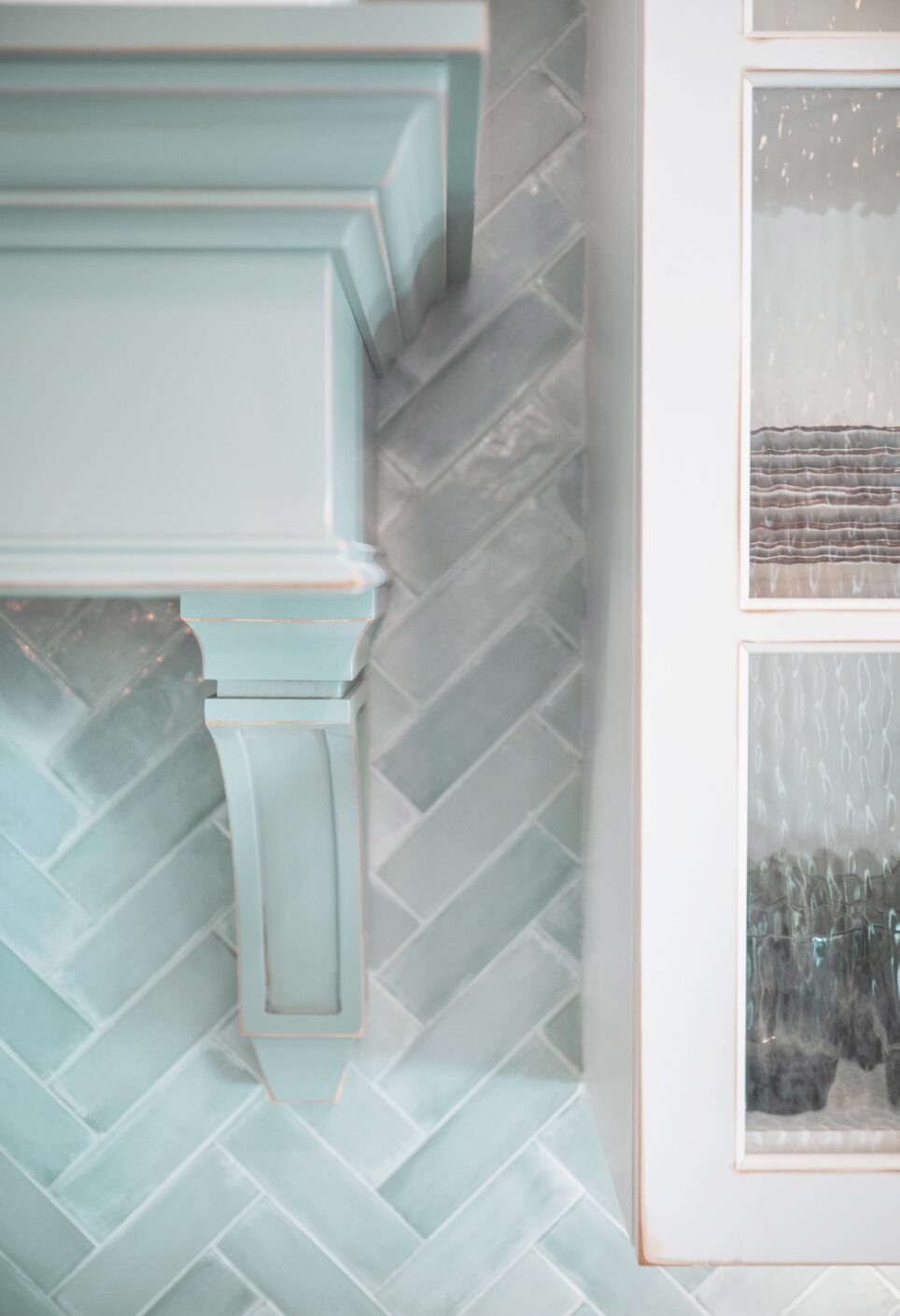 Light Blue Tile Backsplash Kitchen