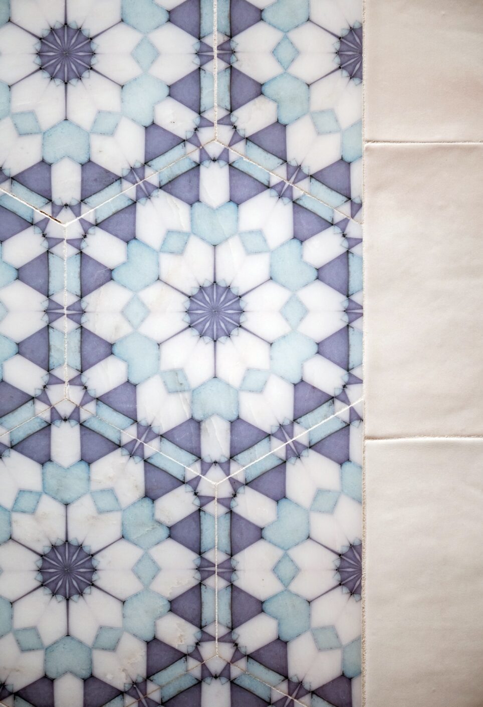 Purple Blue Tile Moroccan Bathroom Design