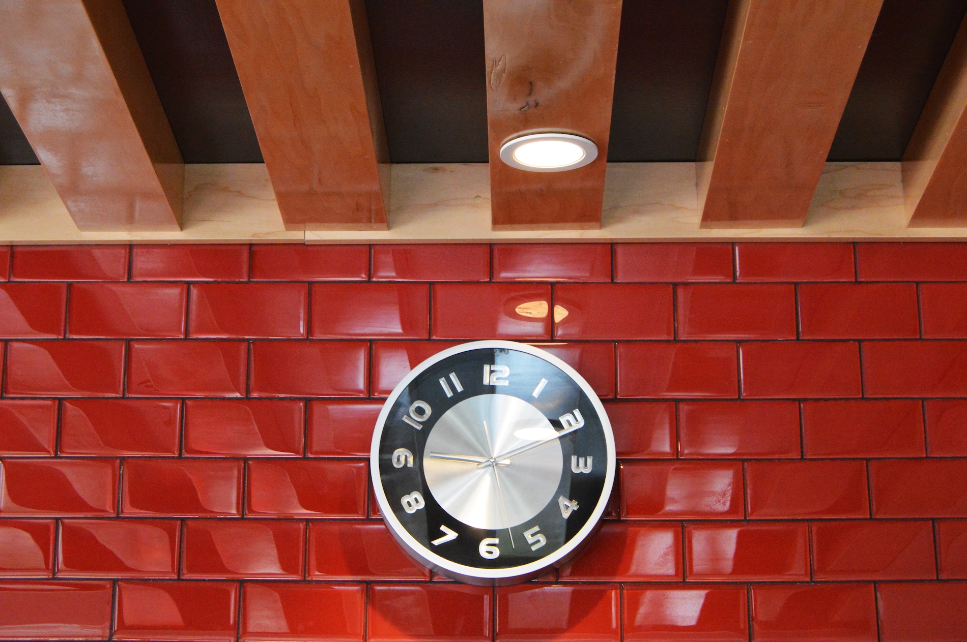 Restaurant Interior Design Red Subway Tile